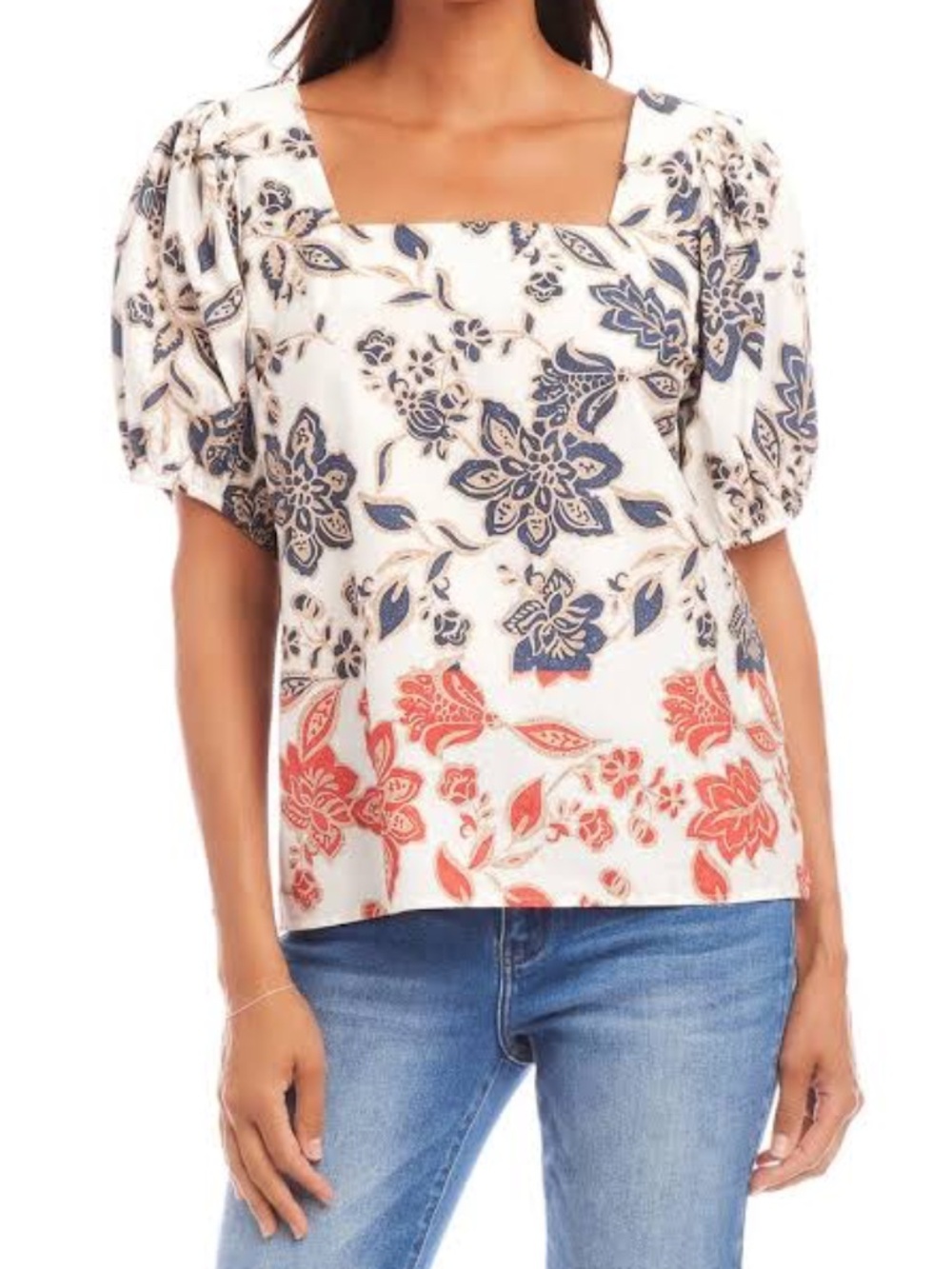 Karen Kane Puff Sleeve Square Neck Top
